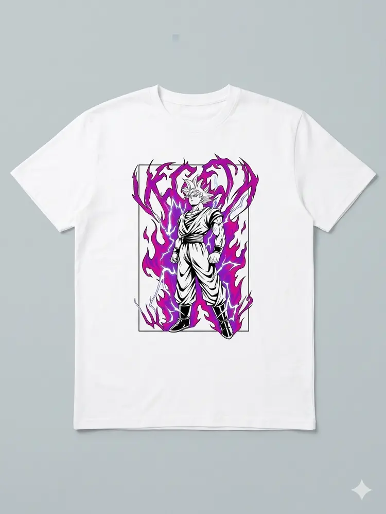 Oversized Tee — GOKU ULTRA INSTINCT (Purple Aura)